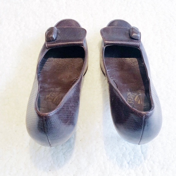 Salvatore Ferragamo Brown Pebble Leather Heels sz9 - Picture 3 of 11